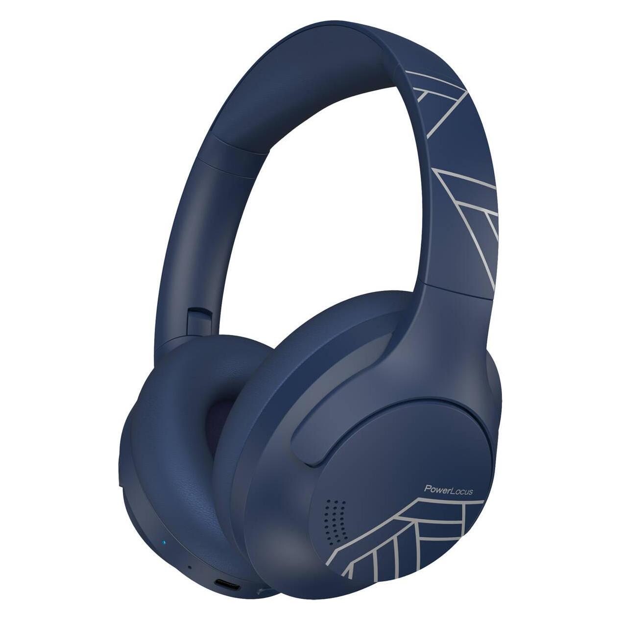 PowerLocus Wireless Headphones P3 (navy-silver) (45 h, Kabelgebunden, Kabellos) (pwl-p3-blue)