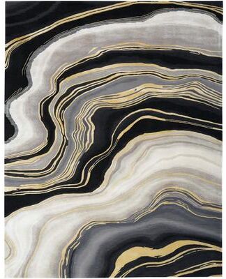 Nourison Prismatic Silver Green Modern Luxe Hand-Tufted Indoor Rug