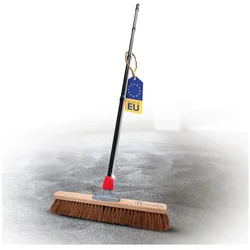 Novaliv Kokosbesen 50 cm mit Stiel Kokosborsten Besen Naturborsten mit stiel Ideal als Werkstattbesen Hallenbesen Industriebesen Hausbesen Kehrbesen Malerbesen Haarbesen Terassenbesen Besen weich