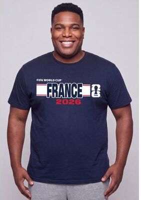 Men's Big & Tall France FIFA 2026 World Cup Tee by FIFA in Navy (Size 5XL)