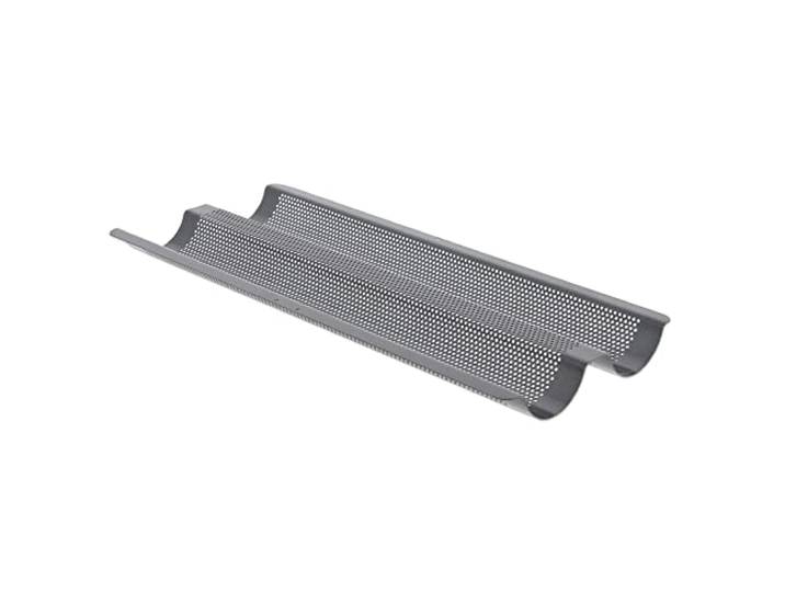 DE BUYER - Plaque perforée à 2 baguettes en acier antiadhésif 37 x 16\,2 cm