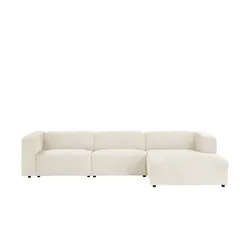 Ecksofa im modernen Breitcord Prado ¦ creme ¦ Maße (cm): B: 322 H: 69 T: 163.0