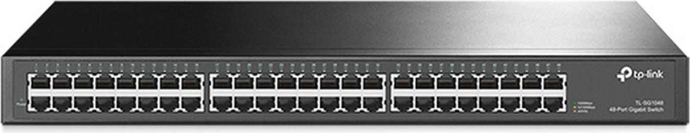 TP-Link 48-Port-Gigabit-Rackmount-Switch, Unmanaged, Gigabit Ethernet (10/100/1000), Vollduplex, Rack-Einbau, 1U
