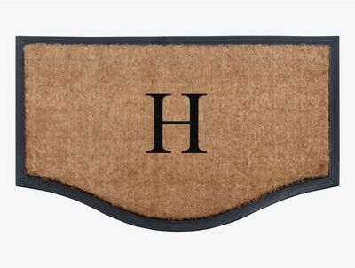 "A1 Home Collections Rubber Coir Heavy Duty Monogrammed Double Doormat 24""X38"""