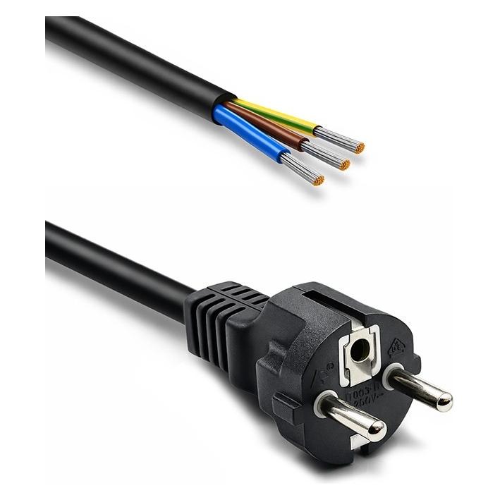 Qoltec Kabel HD5VV-F 3G1,5mm2 CEE 7/7 (E/F) Stecker,Leitungen PVC (1.80 m, CEE 7/7) (54598)