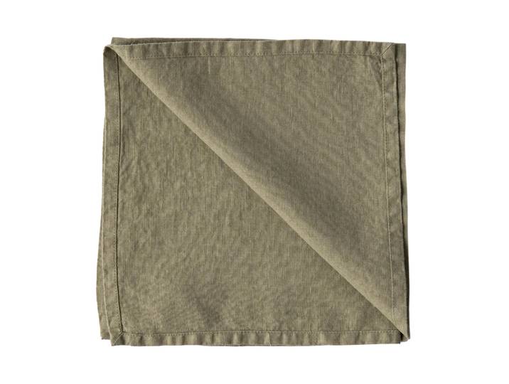 Tell Me More Serviette Washed linen Olive