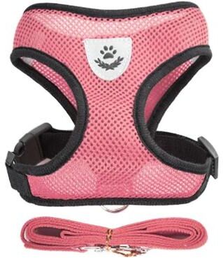 Uplift Treasures Adjustable Breathable Pet Harness Leash Set pink m