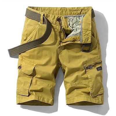 Herren Cargo-Shorts Wander-Shorts Reißverschluss Mehrere Taschen Buchstabe Knielang Lässig Täglich Fracht Chino Armeegrün Khaki Mikroelastisch