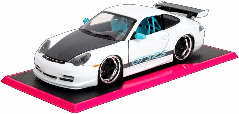 Miniature 1:24 Porsche 911 GT3 RS Starlight Pearl White Pink Slips - Jada Toys