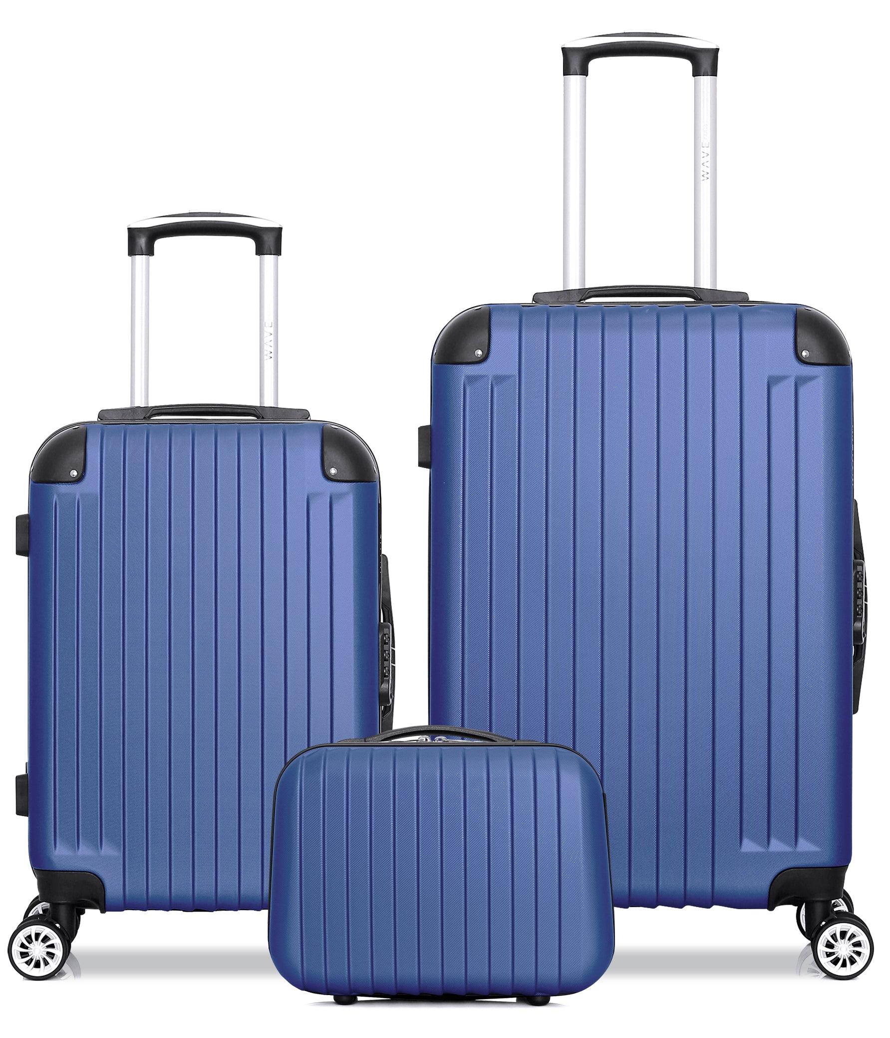 WAVE PARIS - Set aus 3 Teilen - Wochenendkoffer, Handgepäckkoffer und Kosmetiktasche