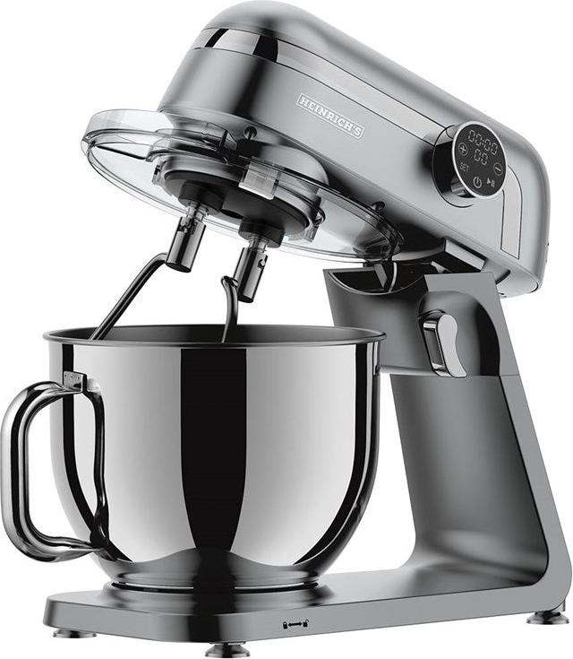 Heinrichs HKM 8079, Standmixer, Silber, Kneten, Mixen, Whisking, 7 l, Berührung, Schwarz