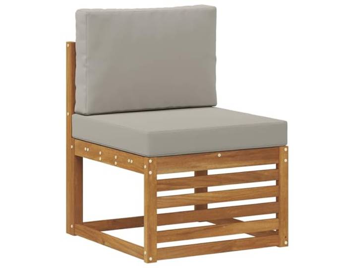 KTHLBRH Sitzgruppe für Außenbereiche, 9 Kissen, naturgrau Massives Akazienholz, witterungsbeständig, modular, pflegeleicht