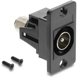 DELOCK Panel Mount IEC Stecker zu F Buchse schwarz