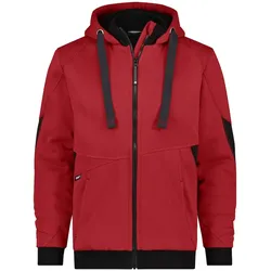 DASSY® Pulse Sweatshirt-Jacke, D-FX Flex, Teddy-Futterstoff, Cordura® Ellenbogen, Firmenveredelung, Art. 300400 rot/schwarz XS