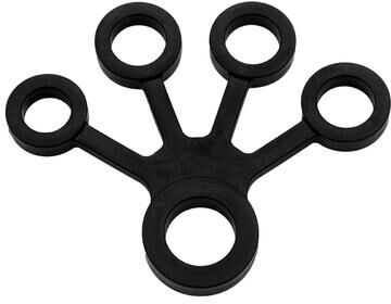 Healfit Counter Antistress Finger Grip Silicone Ring Exerciser, 3 Levels Fitness Resistance Band, Finger Sensory Hand Strength Stretcher black