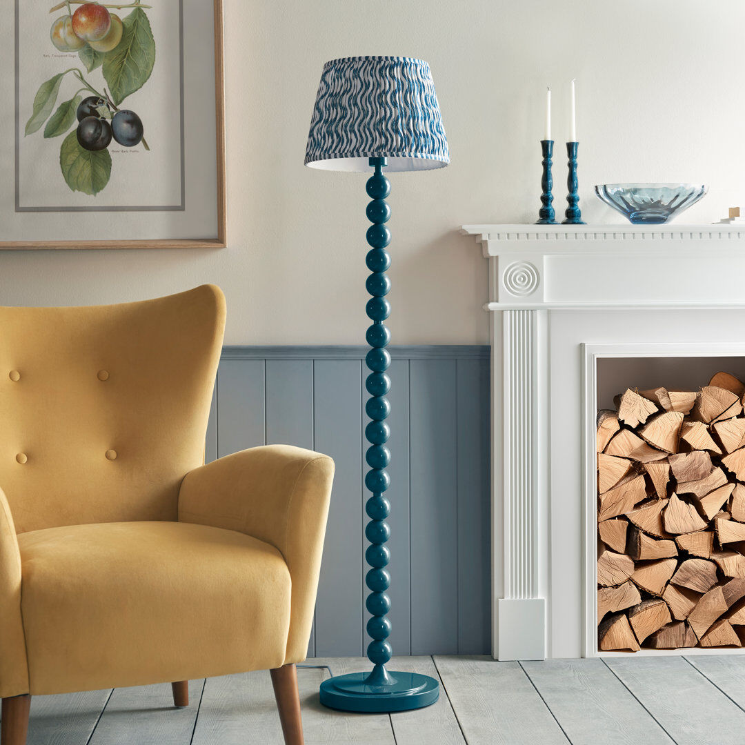 Heritage Hues Higgledy 153.2 H cm Traditional Floor Lamp Blue/White/Blue 153.2cm H X 35cm W X 35cm D