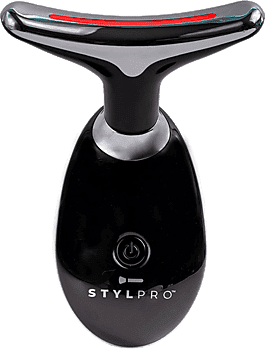 Masajeador LED - StylPro Fabulous Firmer Neck & Face, Para Cara, Luz roja, azul y verde, Apto para Viajes, Negro