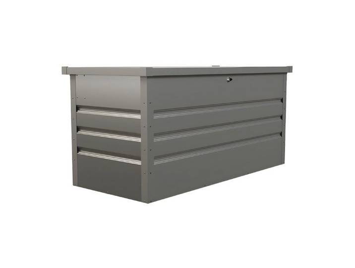 Coffre de rangement de jardin en acier galvanisé gris - 400L - TOMASO