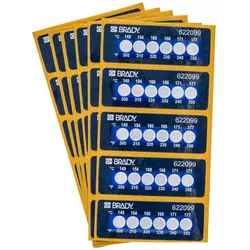 Brady, Etiketten, TIL-6-149C/300F, B-7512, Irreversible, temperaturanzeigende Etiketten, Polyethylen, Weiss auf