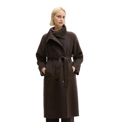 Wollmantel MARC O'POLO "aus hochwertigem Doubleface", Damen, Gr. 34, braun (burnt coffee), Obermaterial: 50% Wolle (Schafwolle), 47% Polyester, 3% Sonstige Fasern, unifarben, relaxed fit, Mäntel
