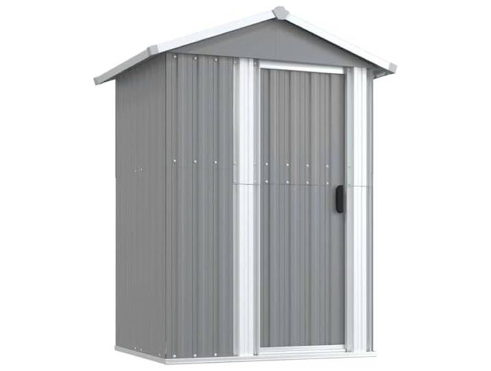 hliofuir Gartenschuppen Metall 126x97,5x177 cm Grau Verzinkter Stahl Robuste Metallhütte für Ihren Garten oder Hinterhof. Bietet geschützten Raum für Rasenmäher, Töpfe und Werkzeuge.
