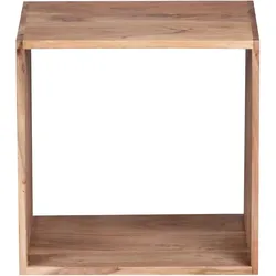 BEISTELLTISCH Massivholz Cube Regal Landhausstil MUMBAI, Akazie 33x43x43 cm