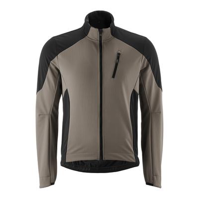 Fahrradjacke GONSO "TRAIL JACKET SOFTSHELL M", Herren, Gr. XXL, grau (terragrau), 100% Polyester, Rundhals, Jacken Fahrradjacke, Wasserabweisend, strapazierfähig, atmungsaktiv