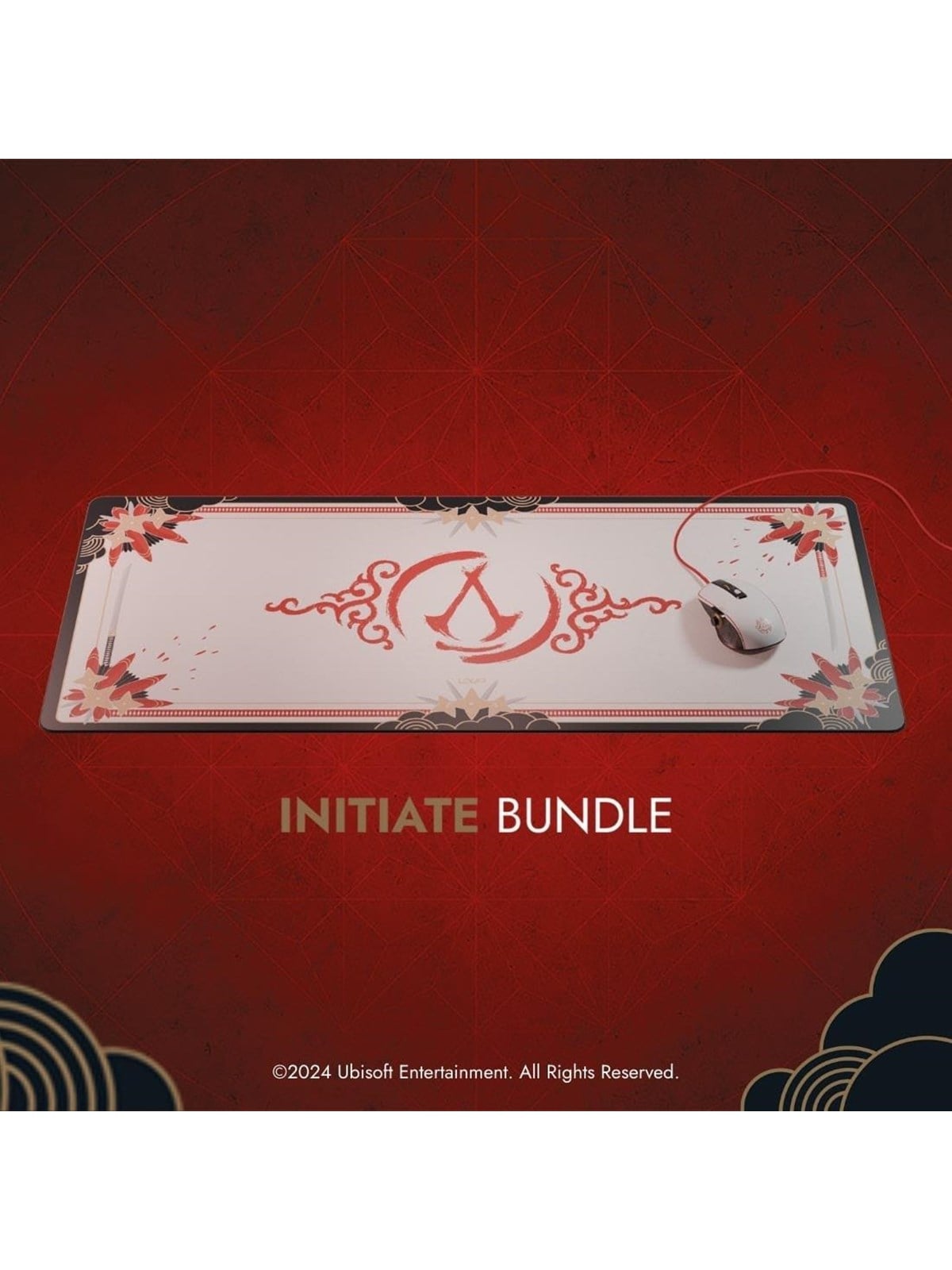 Lexip - Initiate Bundle - mouse - USB-A - black gold red white - with Ubisoft mouse pad and Assassin's Creed Shadows - Maus (Gold)