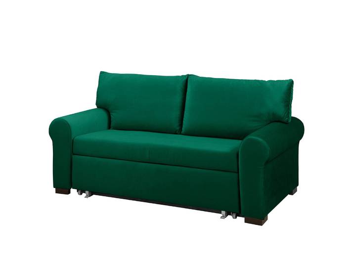 Schlafsofa Country Deluxe Grün/Antikgrün Samt Krysia 165cm mit Schlaffunktion Glamour