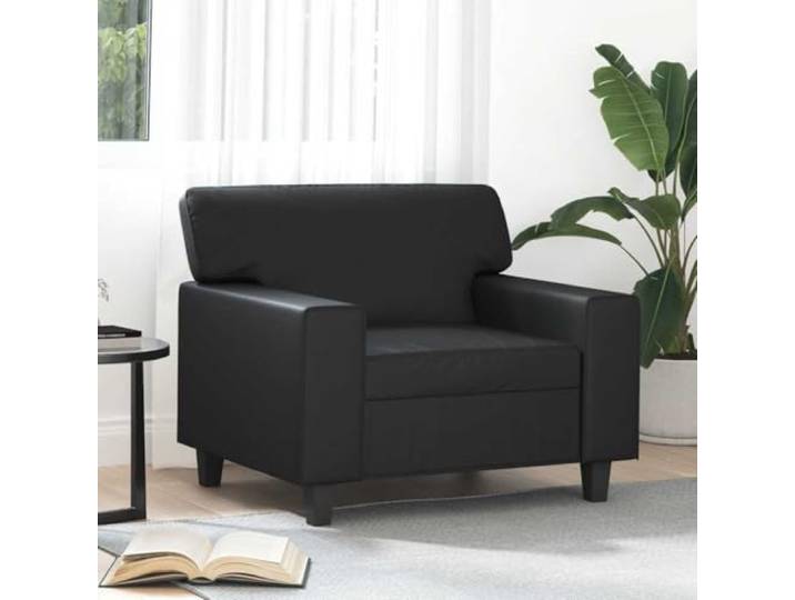 HEFZGDB Sessel Schwarz 60 cm Kunstleder Moderner Hingucker mit Langlebigem Kunstleder Robustes Metallgestell Bequeme Polsterung Schmutzabweisend Luxuriöser Look Stabiles Design