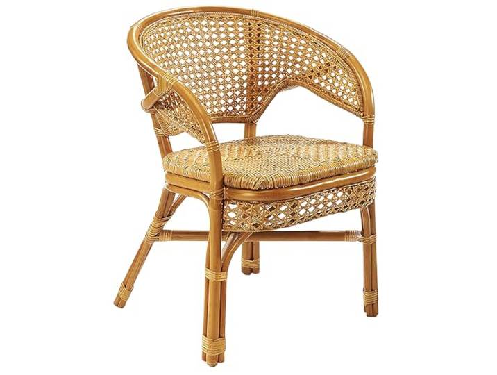 Kobolo Stuhl NIMES Rattanstuhl Sessel mit Wiener Geflecht Rattansessel 58x59x76 cm Esszimmerstuhl aus Rattan geflochtener Stuhl mit Armlehnen Sitzmöbel im Landhaus Boho Stil