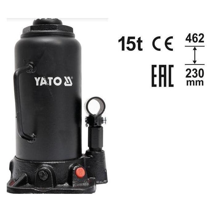 Yato Hydraulic Bottle Jack 15t (15000 kg, 23 - 46.20 cm) (YT-17006)