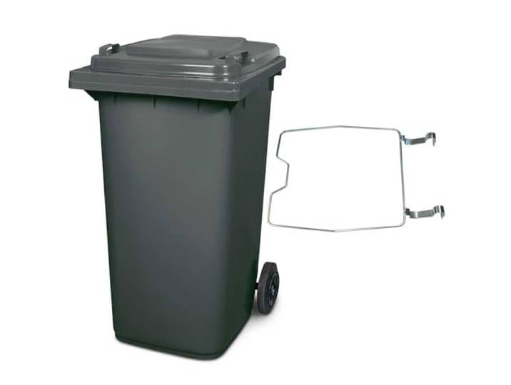 BRB Mülltonne MGB 240 Liter, mit Klemmring für Müllsäcke (grau)