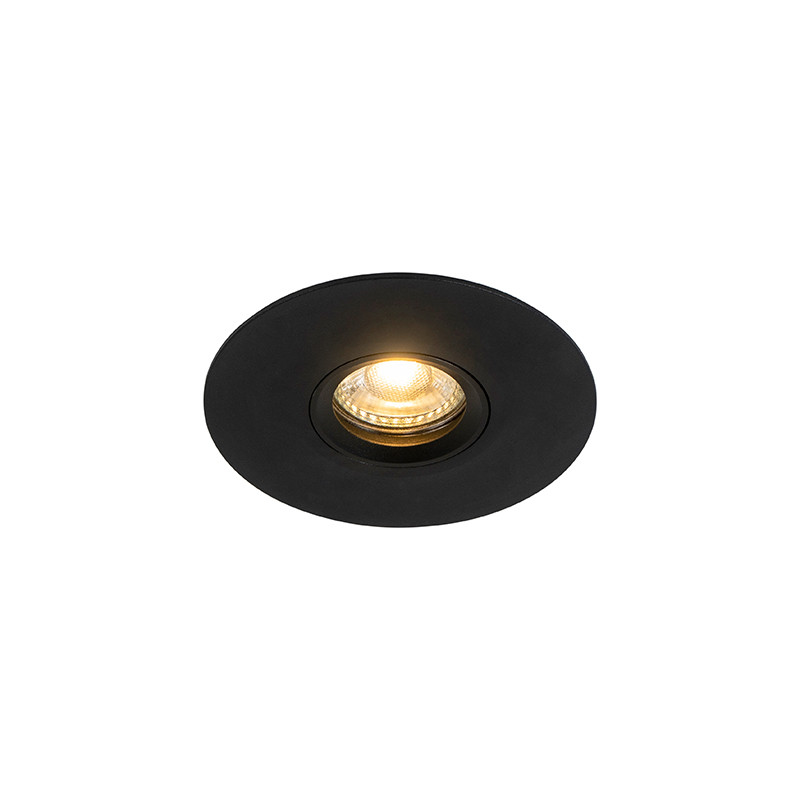Qazqa Moderne ronde inbouwspot zwart GU10 dimbaar