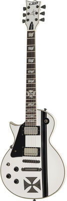 ESP LTD Iron Cross LH SW Snow White With Black Stripes