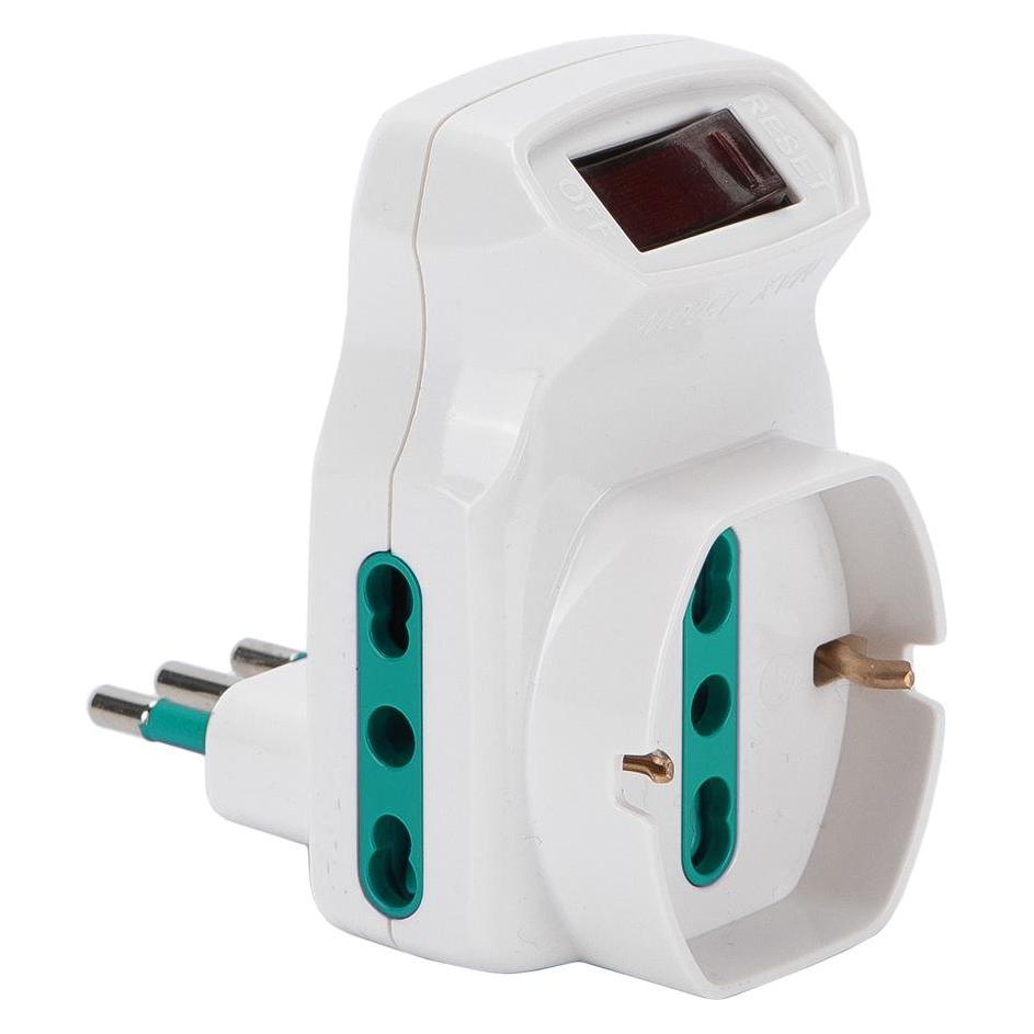 Goobay FANTON 87317 Steckdosenadapter Typ L (IT) Typ L (IT) + Typ F Weiss (87317)