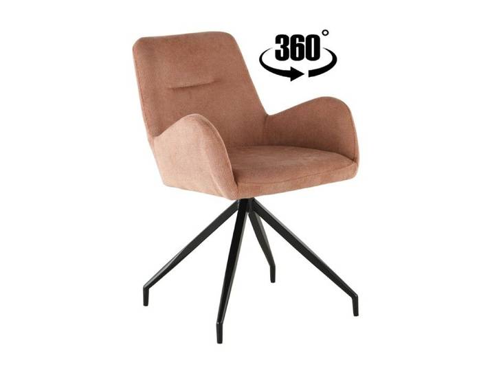 Chaise pivotante KEMAL tapissée de tissu rose