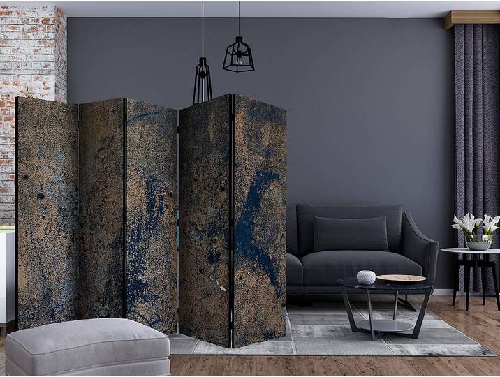 Paravent Prehistoric Dance 1-seitig Vlies auf Massivholz Braun 225 x 172 x 3cm