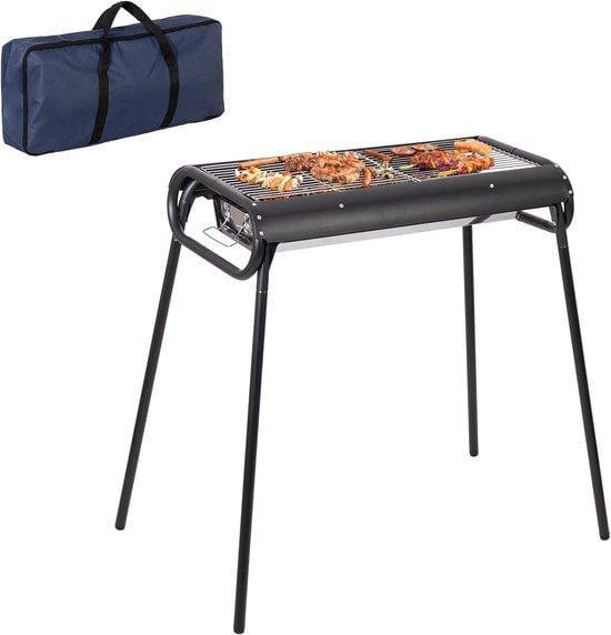 WAN Draagbare Houtskoolgrill van Roestvrij Staal voor Camping en Tuinfeesten
