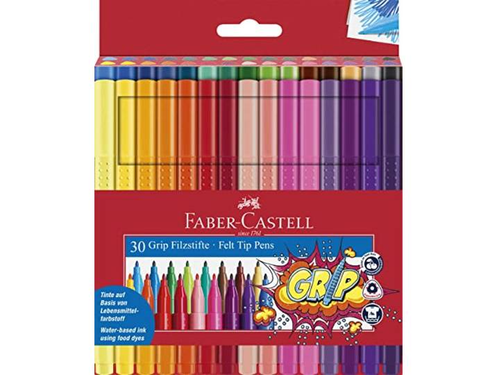 FABER-CASTELL - Grip Colour Marker-set, 30 viltstiften