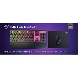 TURTLE BEACH Gaming-Maus Pure SEL, Gaming-Tastatur Magma, Gaming-Mauspad Sense Core Mini, Bundle, kabelgebunden, Schwarz