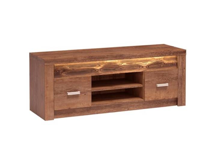 Lomadox Lowboard TV Unterschrank Wohnzimmer Schrank Fernsehschrank TV Board modern in braun mit LED Beleuchtung