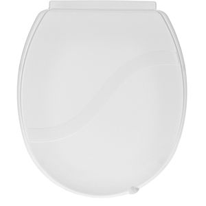 Nölle WC-Sitz 395010, oval, aus Kunststoff, mit Kunststoffscharnier, weiß