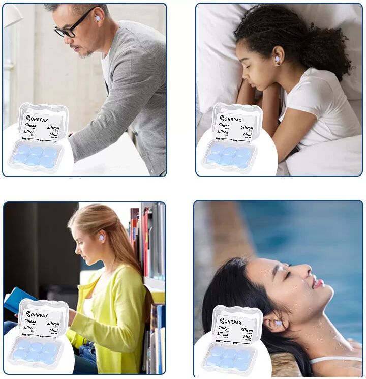 INF Formbare Silikon-Ohrstöpsel zum Schlafen und Schwimmen Transparent