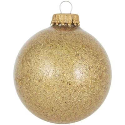 Weihnachtsbaumkugel KREBS GLAS LAUSCHA "CBK03231, Weihnachtsdeko, Christbaumschmuck, Christbaumkugeln Glas", gold (goldfarben), Ø:7cm, Glas, Weihnachtsbaumkugeln, Weihnachtsbaumkugeln, aus Glas