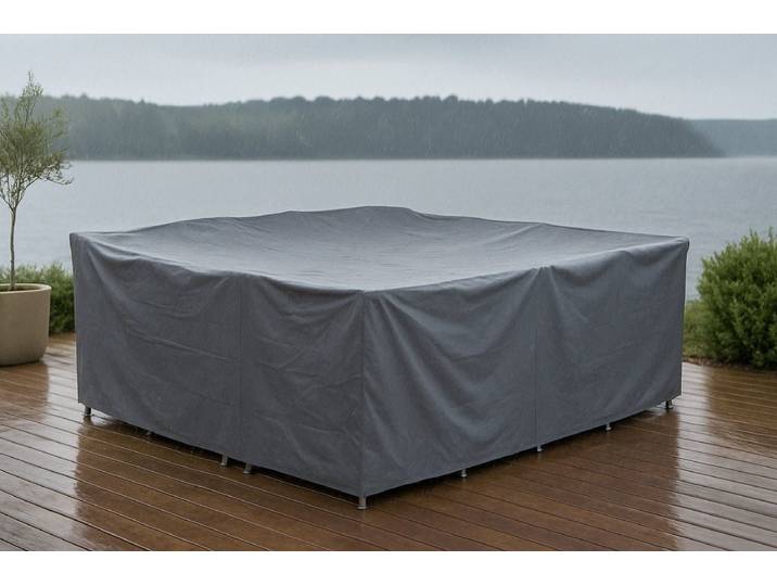 Garten Möbelabdeckung Vasi – wasserdichte Abdeckung für Outdoor-Möbel - Grau - Luxusbetten24