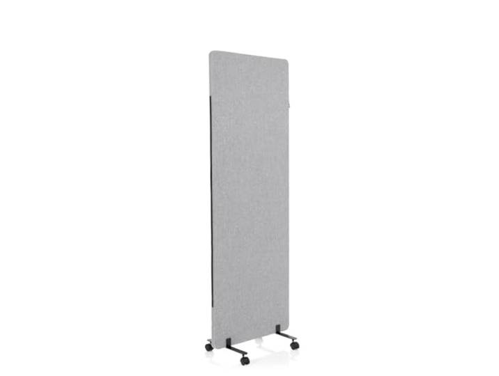 hjh OFFICE Mobile Akustik Trennwand einzeln 177 x 60 cm FLEXMIUT Stoff Hellgrau Raumteiler Mittelpanel mit Rollen & Gleiter 891004