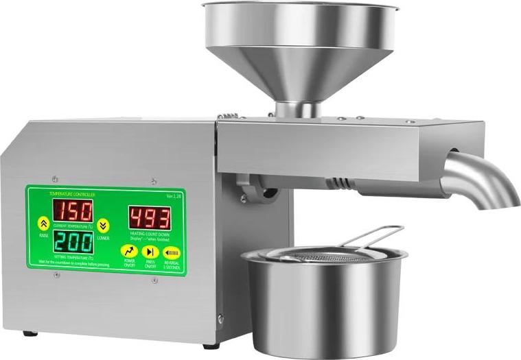 Haushalt Ölpressmaschine - Modell R3S - 800W Motor - Intelligente Temperatursteuerung - Für Erdnuss Sesam Sonnenblumenöl - 220V EU Stecker