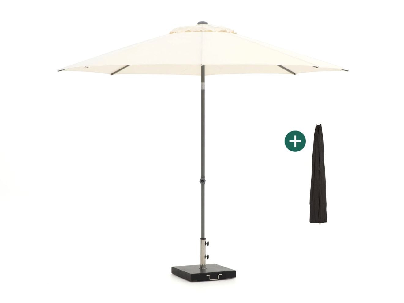 Kees Smit Tuinmeubelen Shadowline Push-up parasol wit ø 300 cm