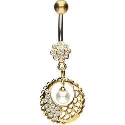 Titan Bananabell mit 925er Silber-Design BLUME + MANDALA + PERLE